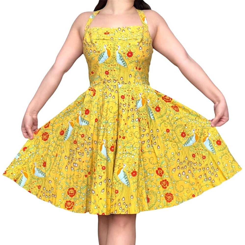 Yellow Floral Midi Dress